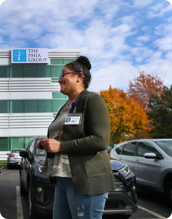 Worker showing up to headquarters