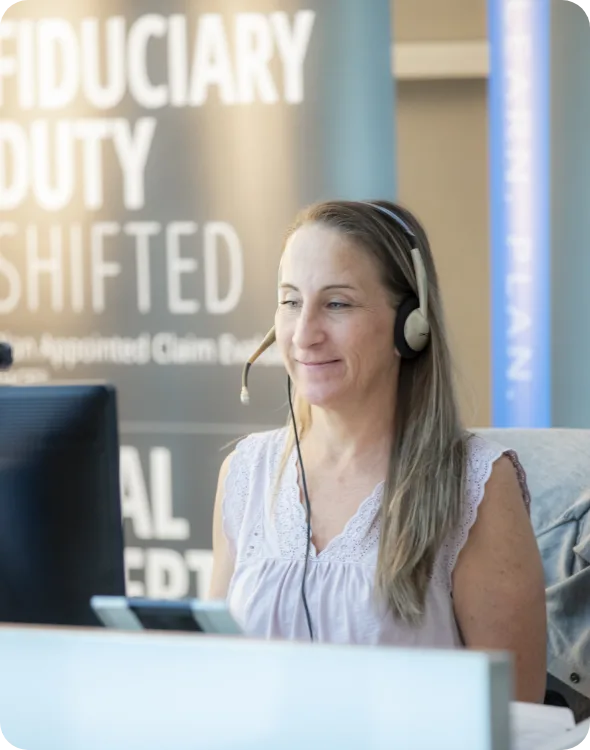 Woman with headset